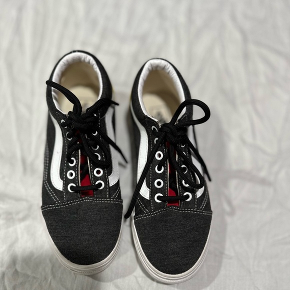 Vans Other - VANS Kids 3 Gray Red Yellow Colorblock Old Skool Slip On Casual Sneakers